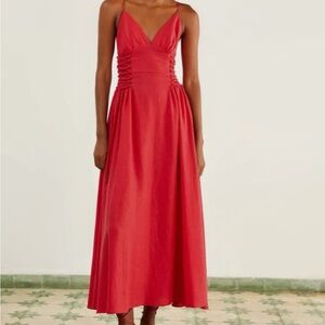 FARM Rio Vibrant Red Midi Dress
